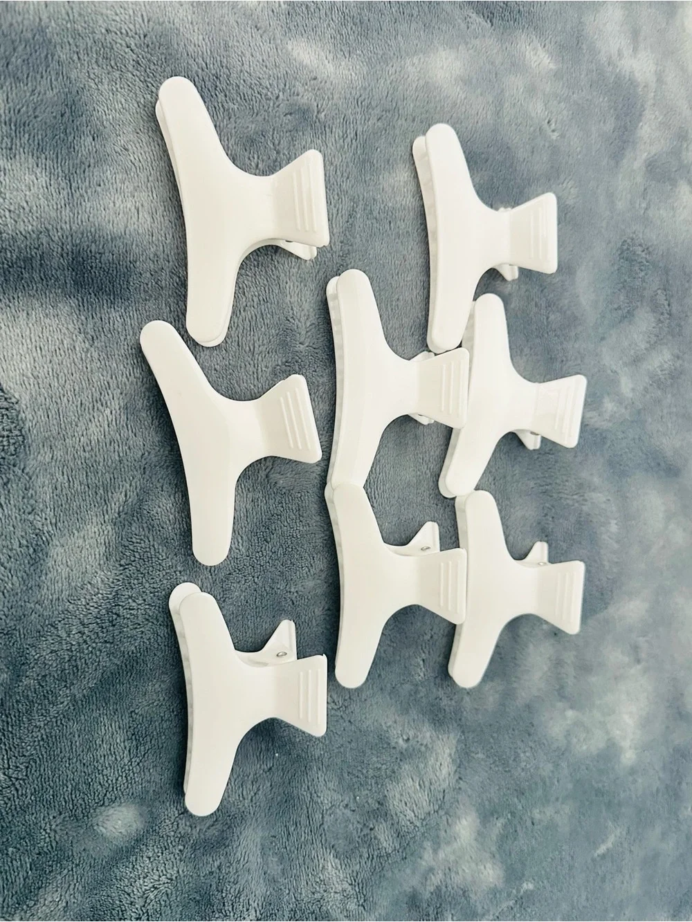 White Hair Claw Clips - Set of 8